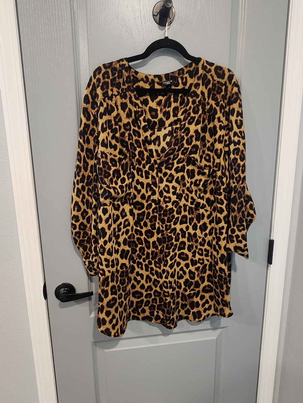 Torrid Leopard Print V-Neck Women’s Blouse - Brown/Black